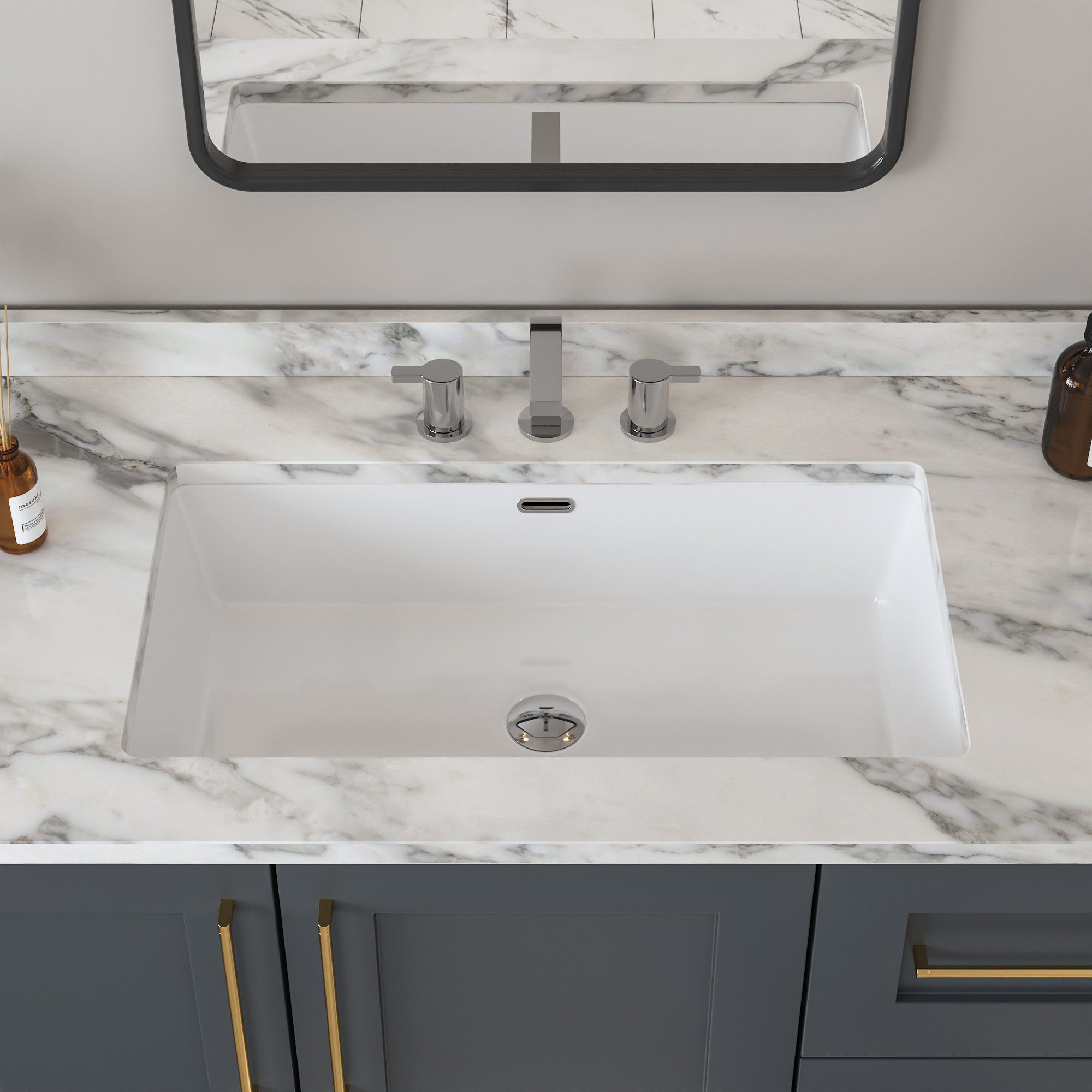 モナルシーダSL 27cm DeerValley Rectangular 27'' x 16'' Ceramic Undermount